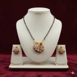 Short Black Beeds with Ear Rings