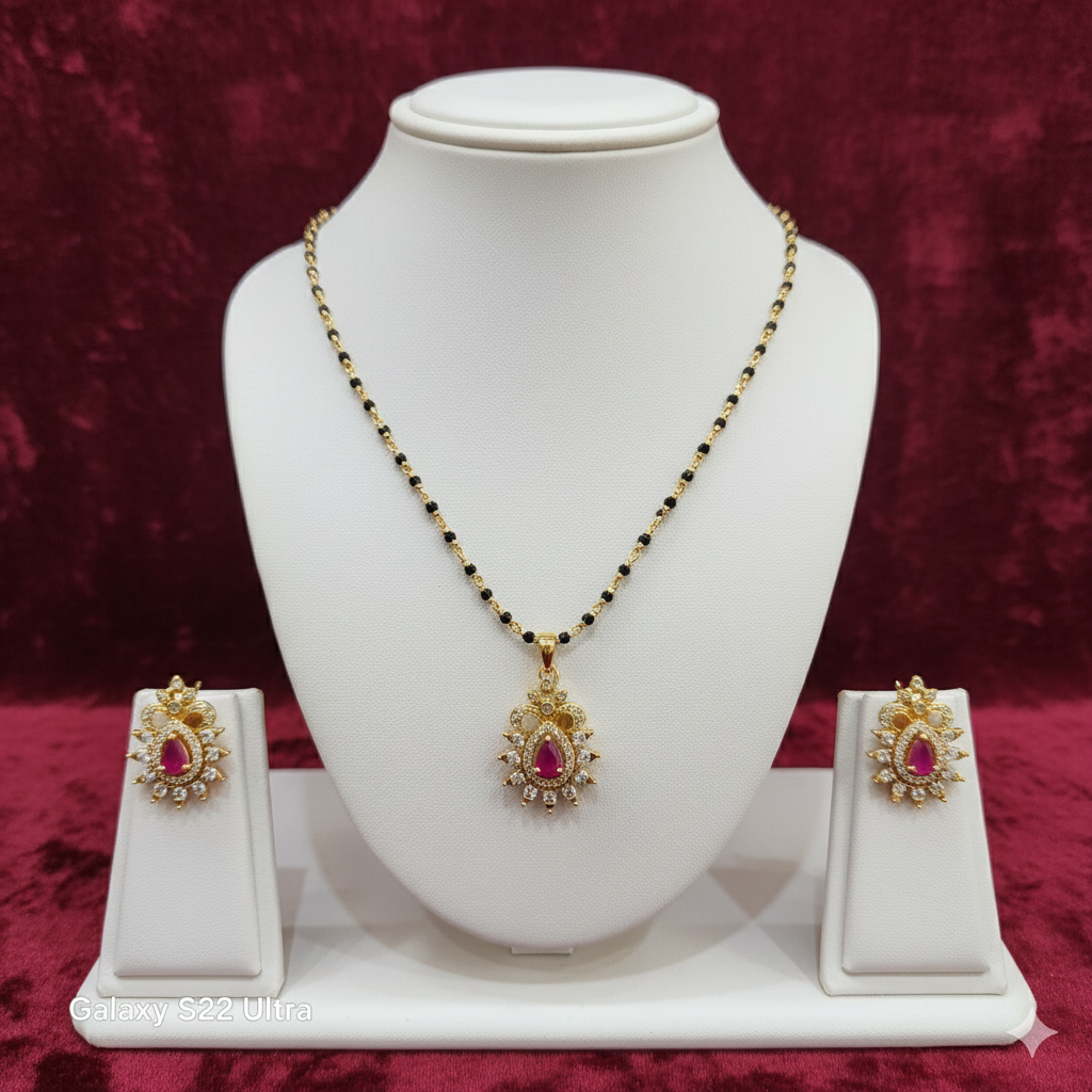 Short Black Beeds with Ear Rings - Image 5